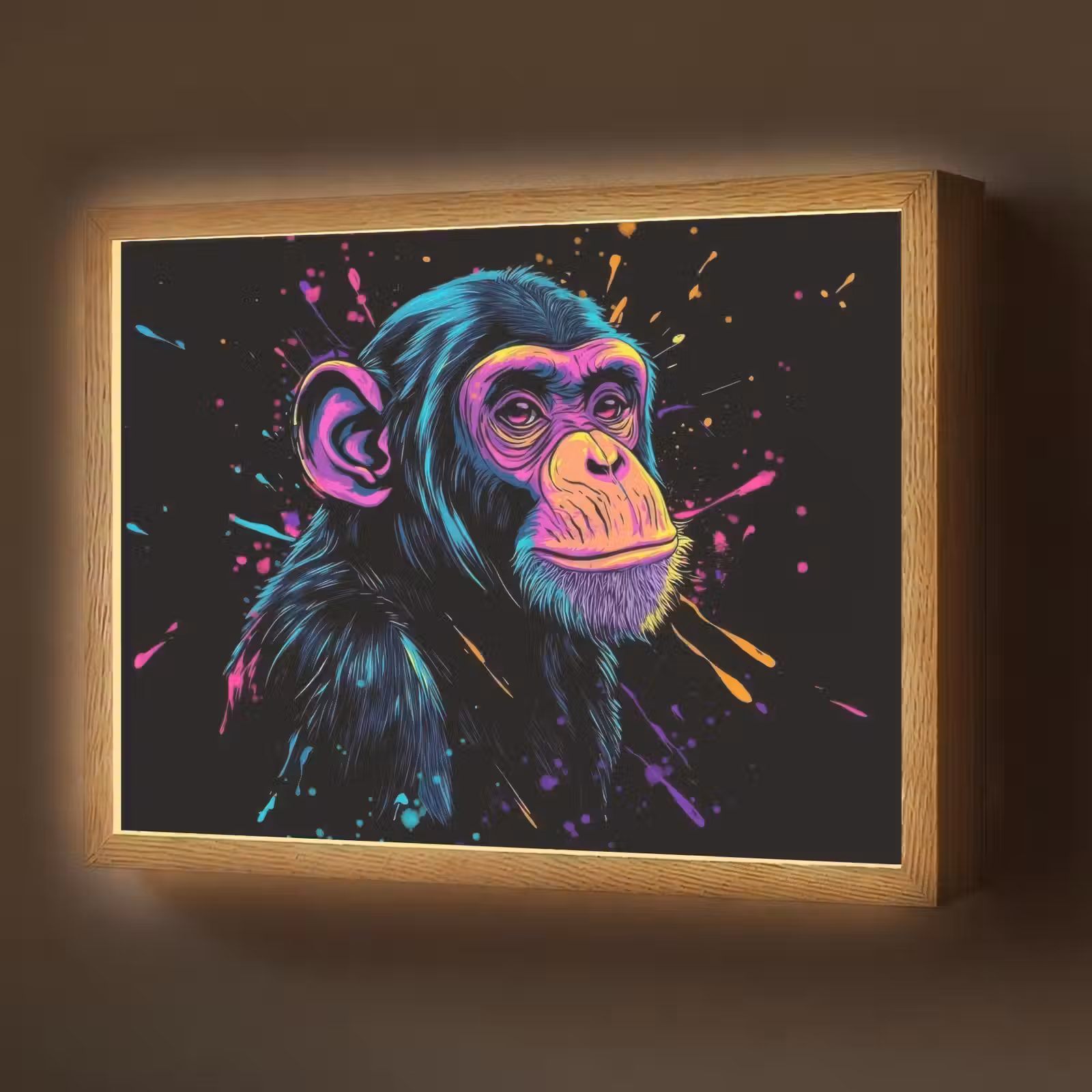 Lightbox - Wandlamp - Aap - Verf - Neon - Kleur — 1