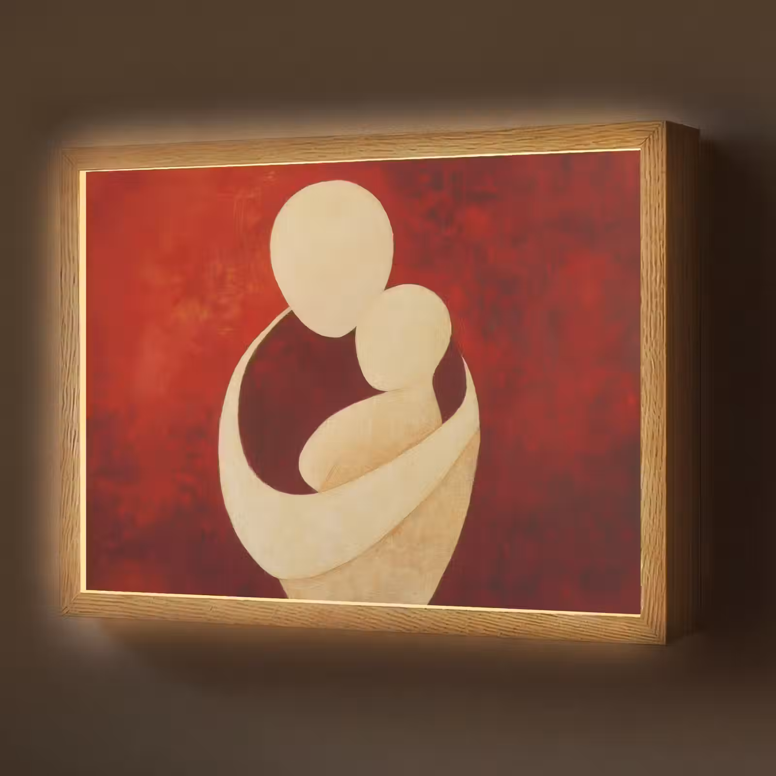 Lightbox - Wandlamp - Abstract - Moeder - Kind - Rood — 1