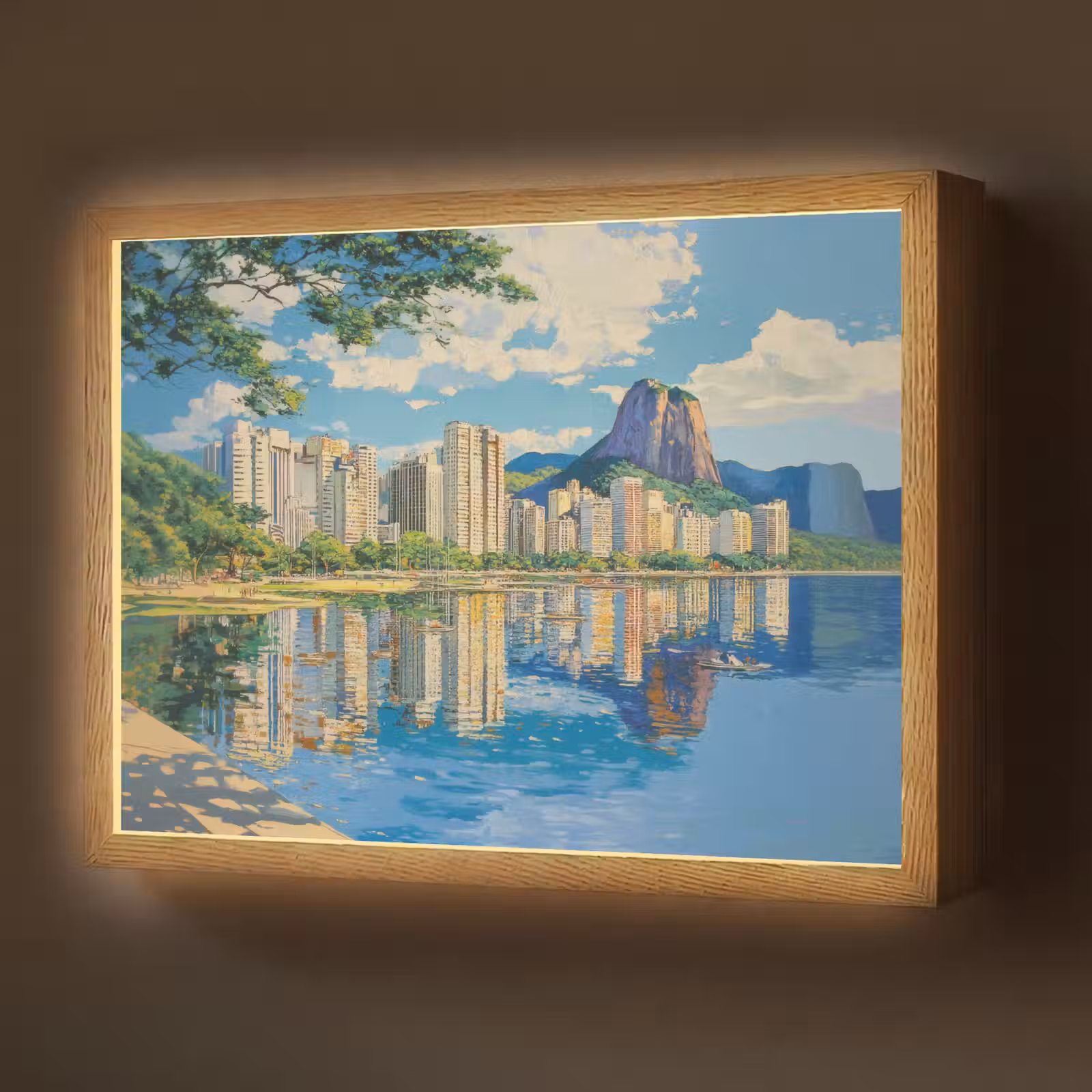 Lightbox - Wandlamp - Berg - Skyline - Strand - Water — 1