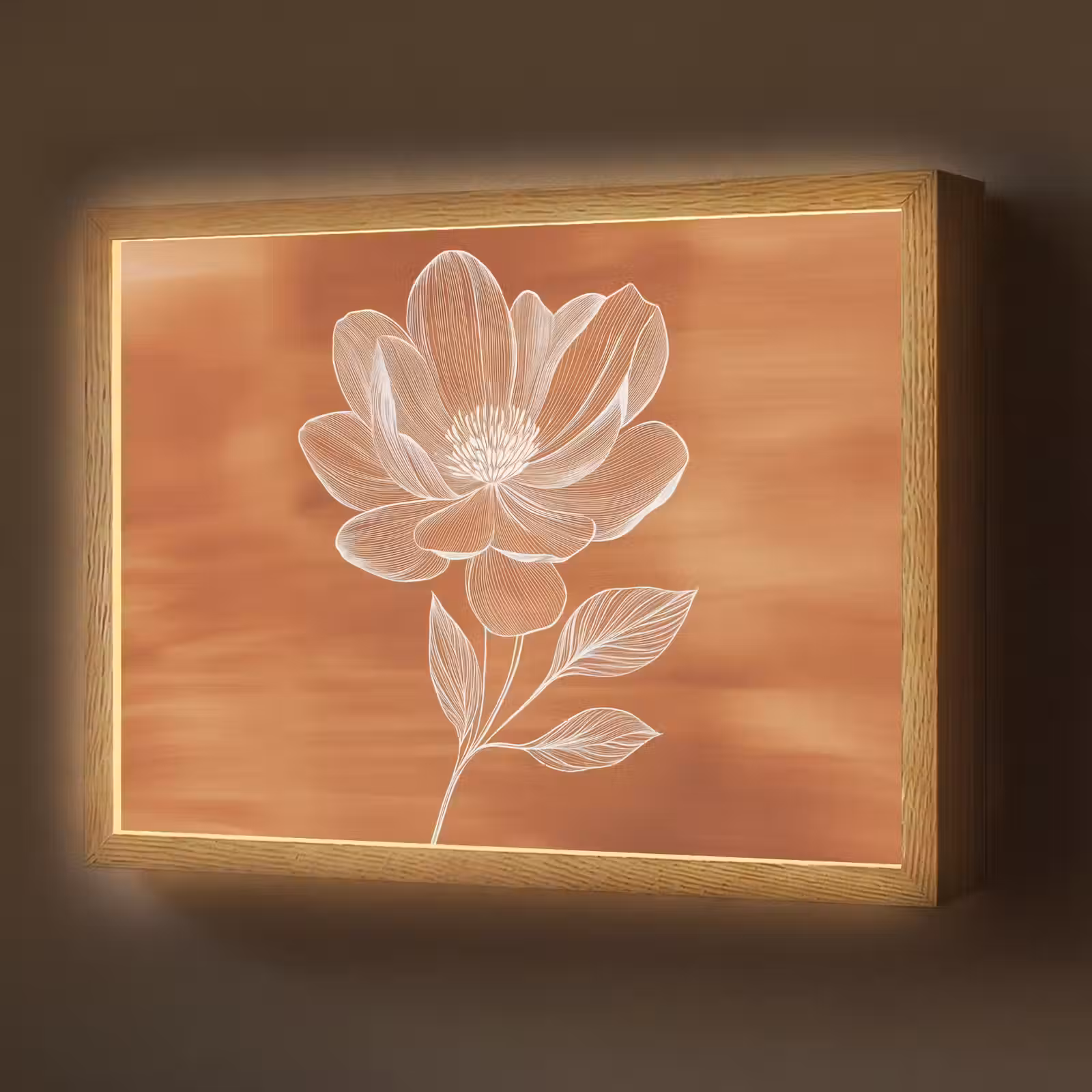 Lightbox - Wandlamp - Bloem - Minimalistisch - Wit — 1