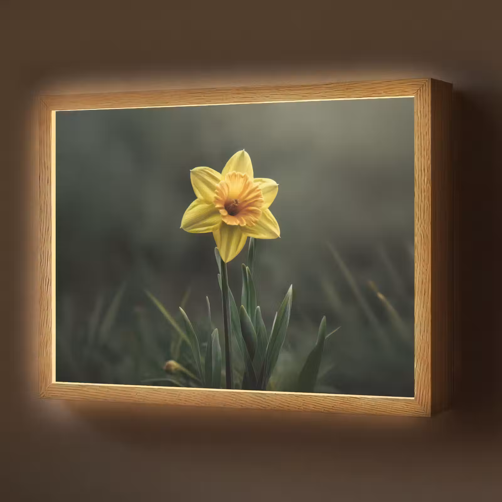 Lightbox - Wandlamp - Bloem - Narcis - Gras - Geel — 1
