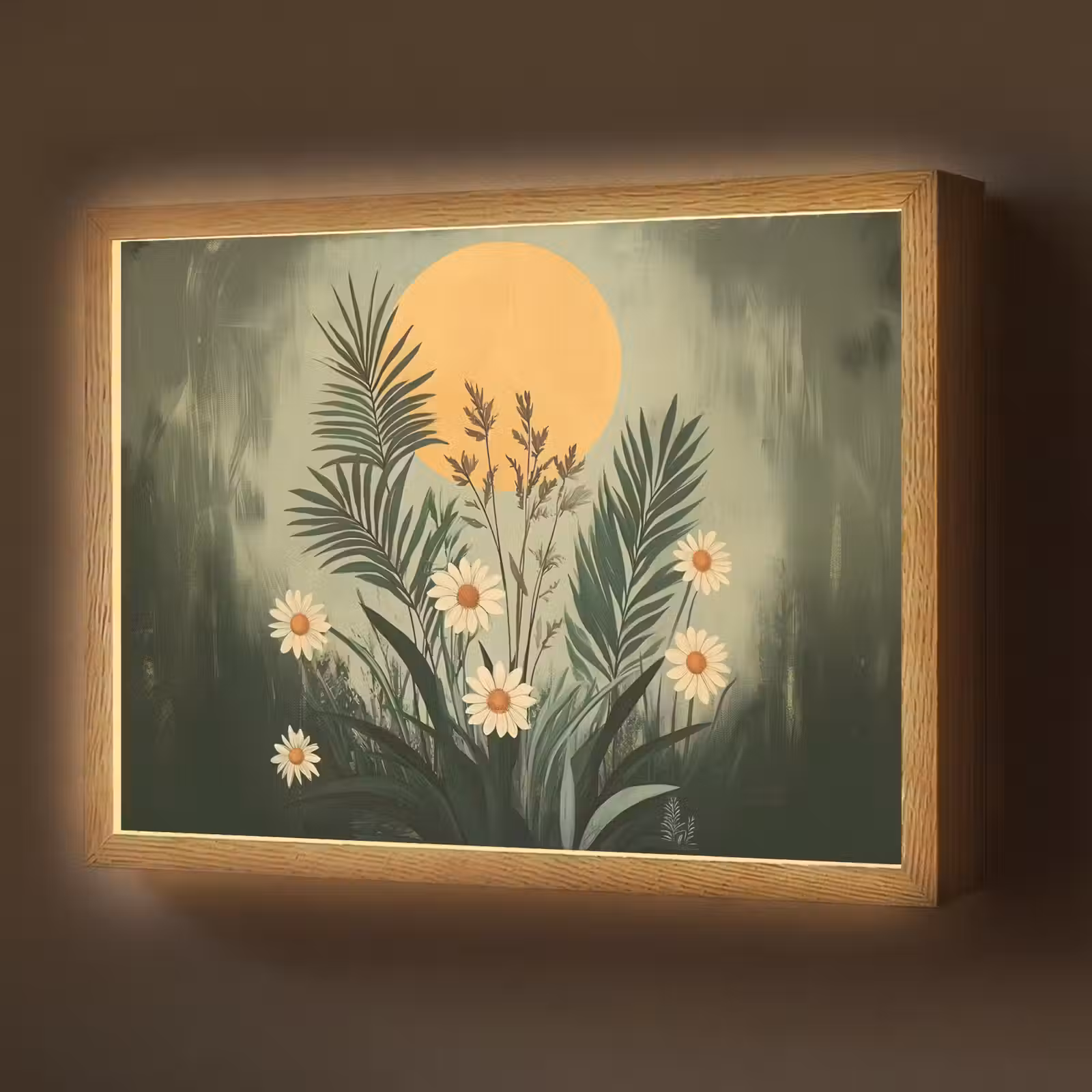 Lightbox - Wandlamp - Bloemen - Bladeren - Zon - Groen — 1