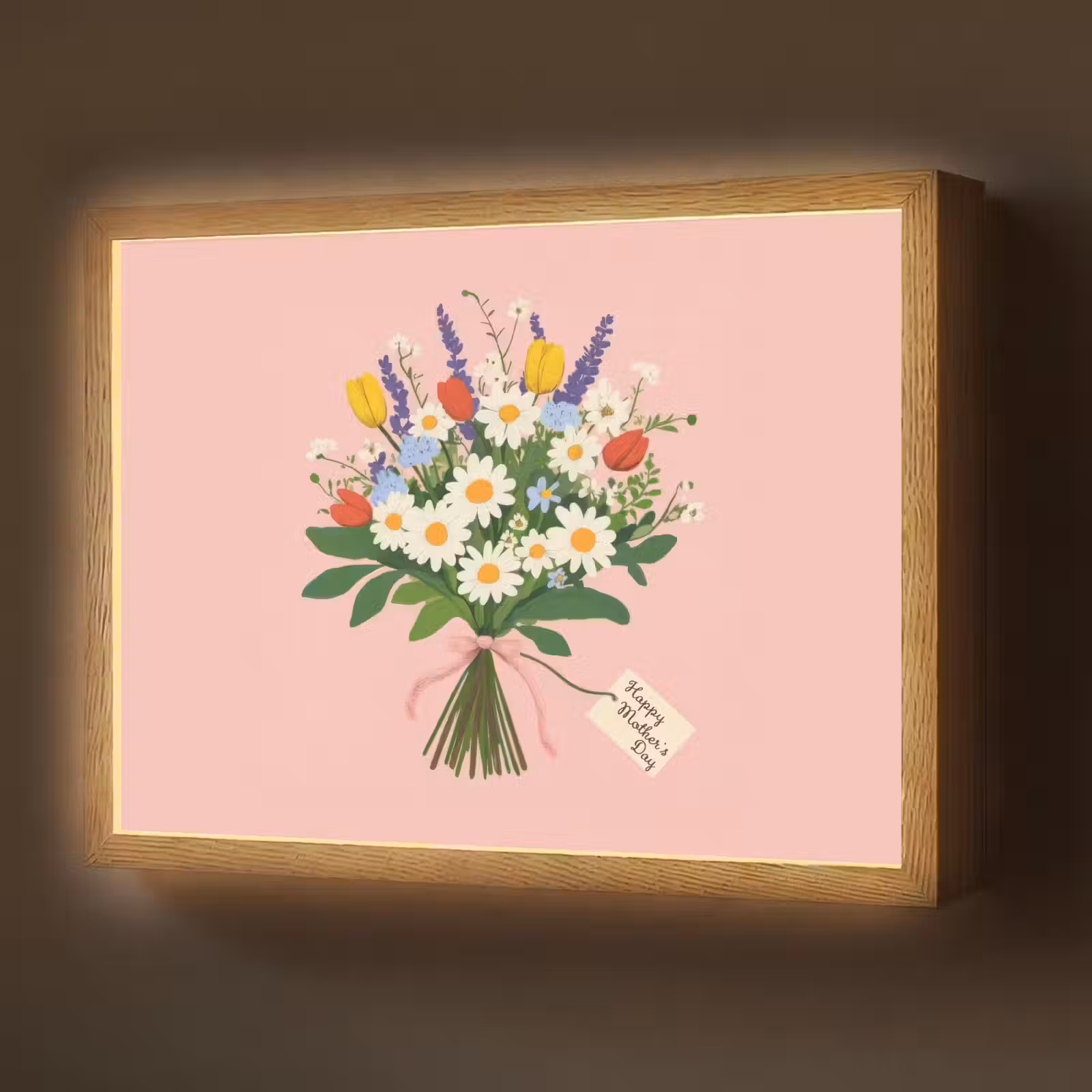 Lightbox - Wandlamp - Bloemen - Lint - Kaartje — 1