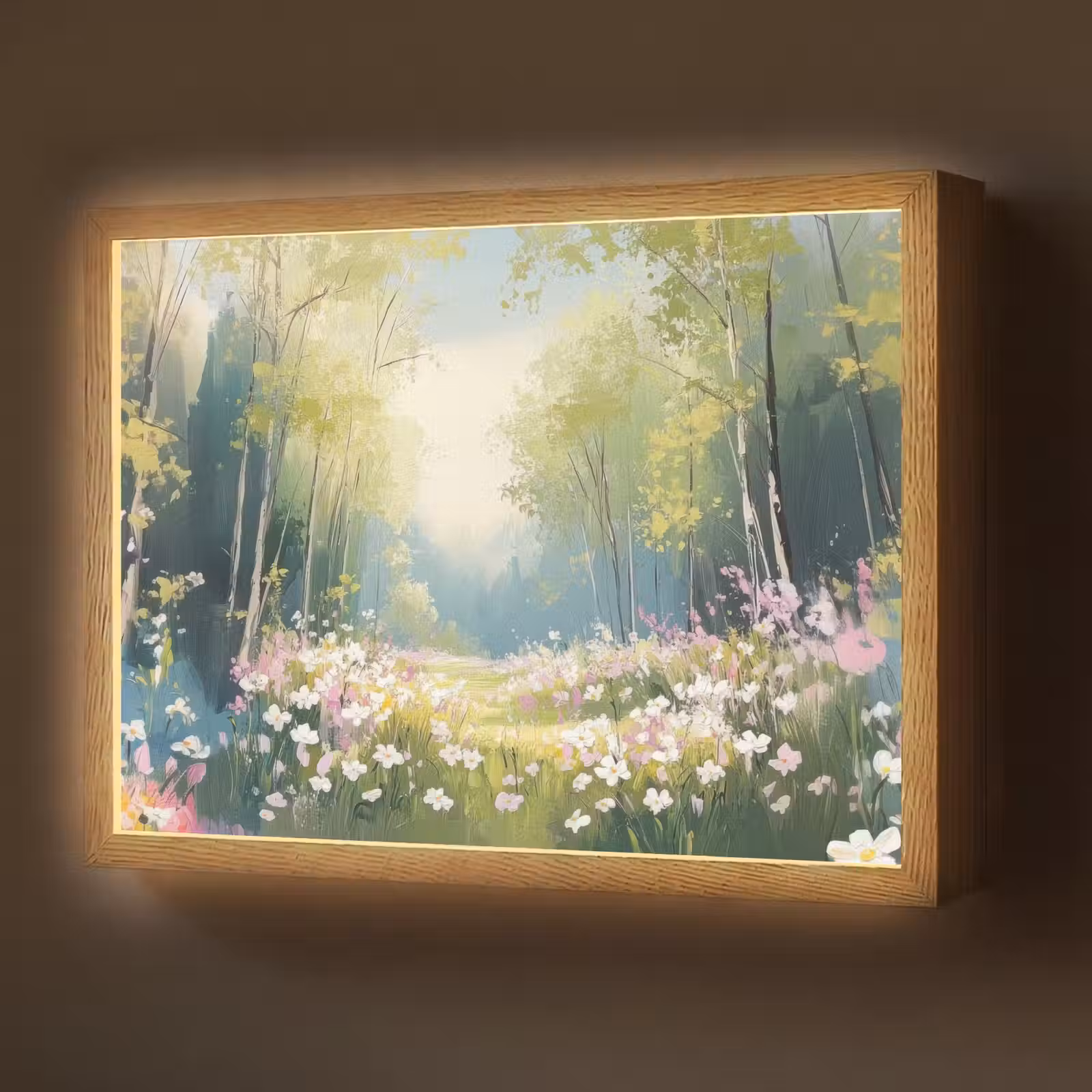 Lightbox - Wandlamp - Bos - Schilderstijl - Kleurrijk — 1