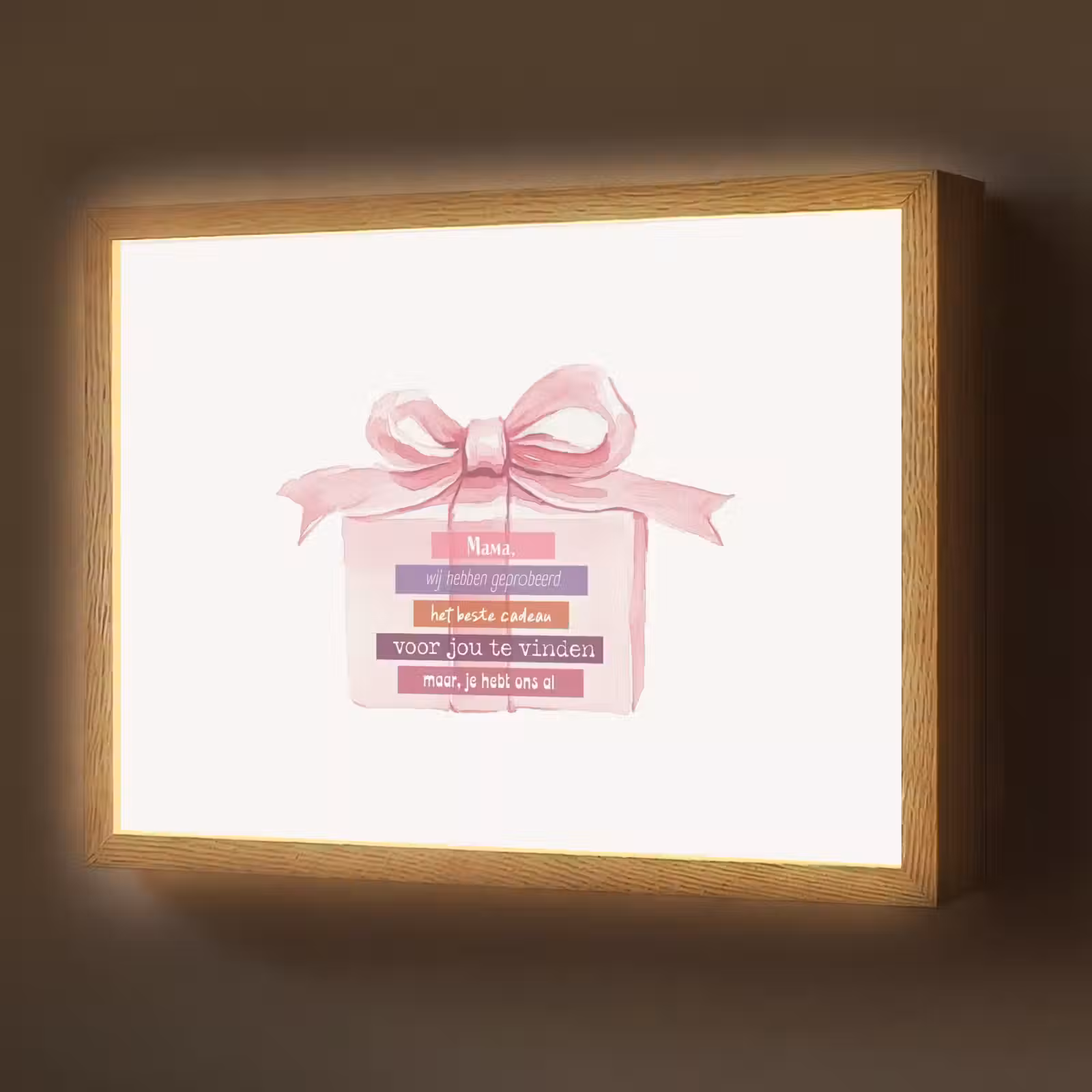 Lightbox - Wandlamp - Cadeau - Strik - Tekst - Roze — 1