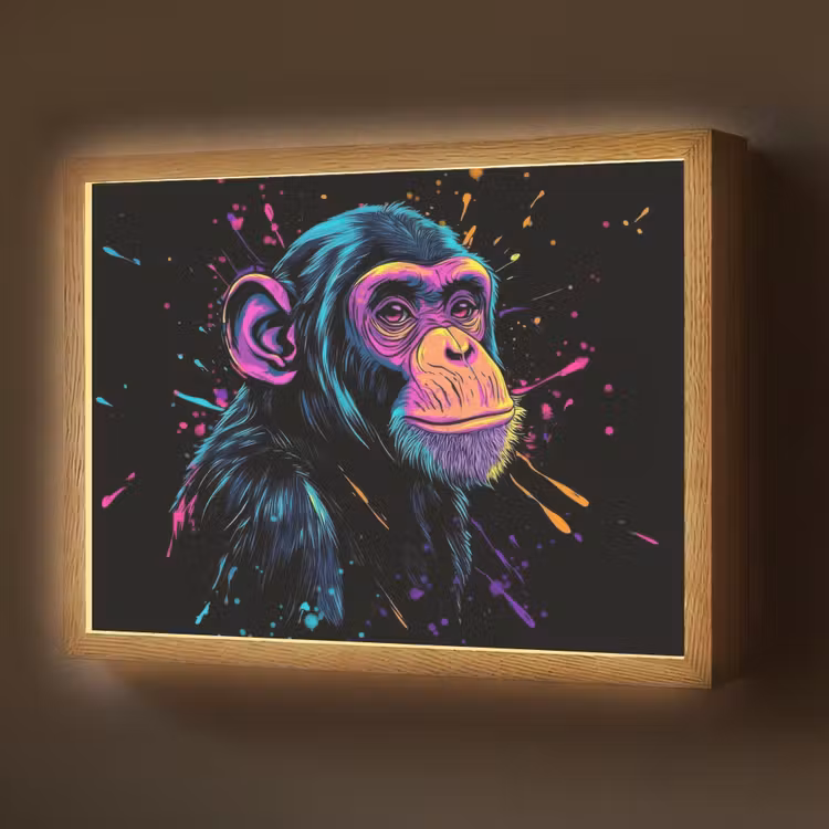Lightbox - Wandlamp - Aap - Verf - Neon - Kleur — 1