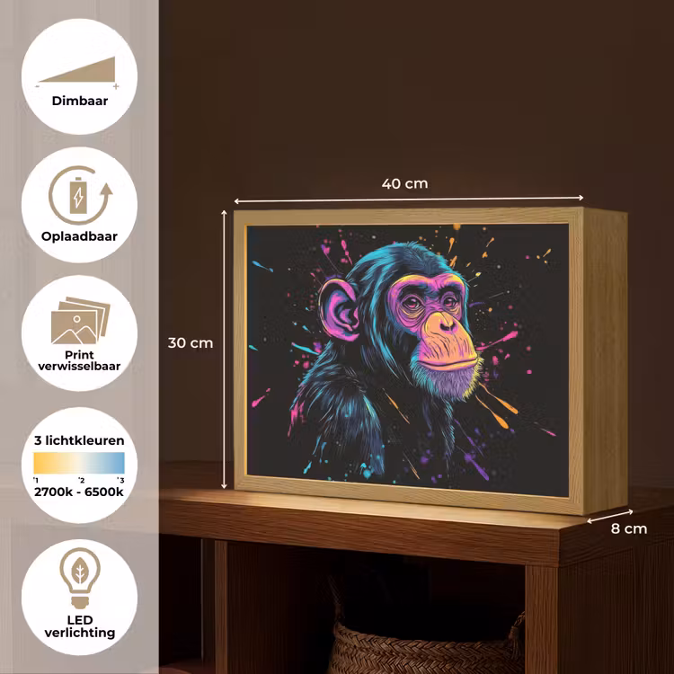 Lightbox - Wandlamp - Aap - Verf - Neon - Kleur — 10