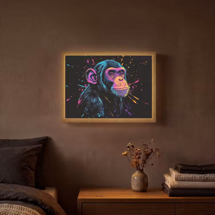Lightbox - Wandlamp - Aap - Verf - Neon - Kleur — 3