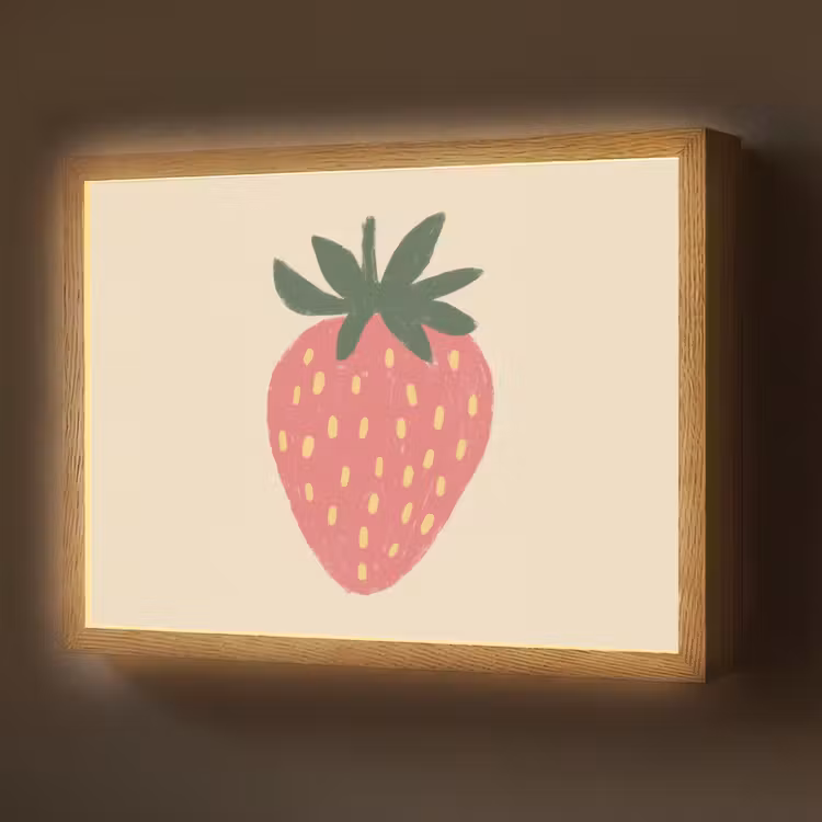 Lightbox - Wandlamp - Aardbei - Minimalistisch - Rood - Fruit — 1