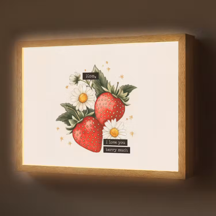 Lightbox - Wandlamp - Aardbeien - Madeliefjes - Quote - Sterretjes — 1