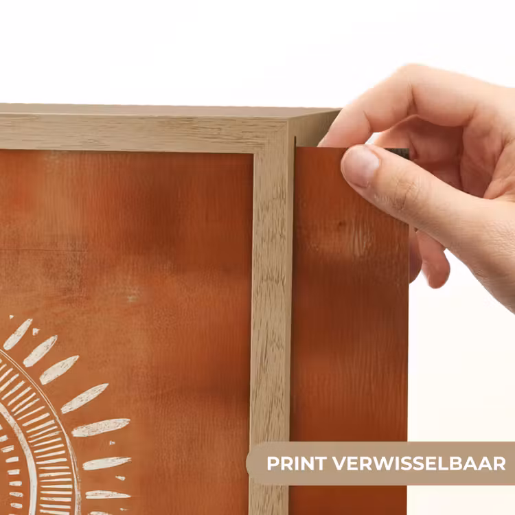 Lightbox - Wandlamp - Abstract - Lijnen - Zonnestralen - Roodbruin — 5