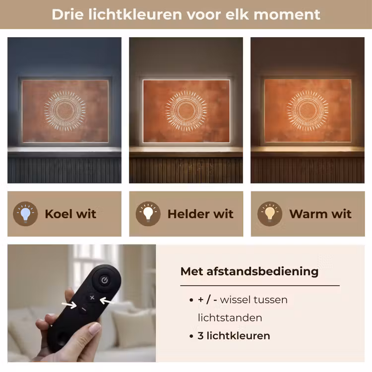 Lightbox - Wandlamp - Abstract - Lijnen - Zonnestralen - Roodbruin — 8