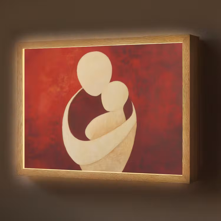 Lightbox - Wandlamp - Abstract - Moeder - Kind - Rood — 1
