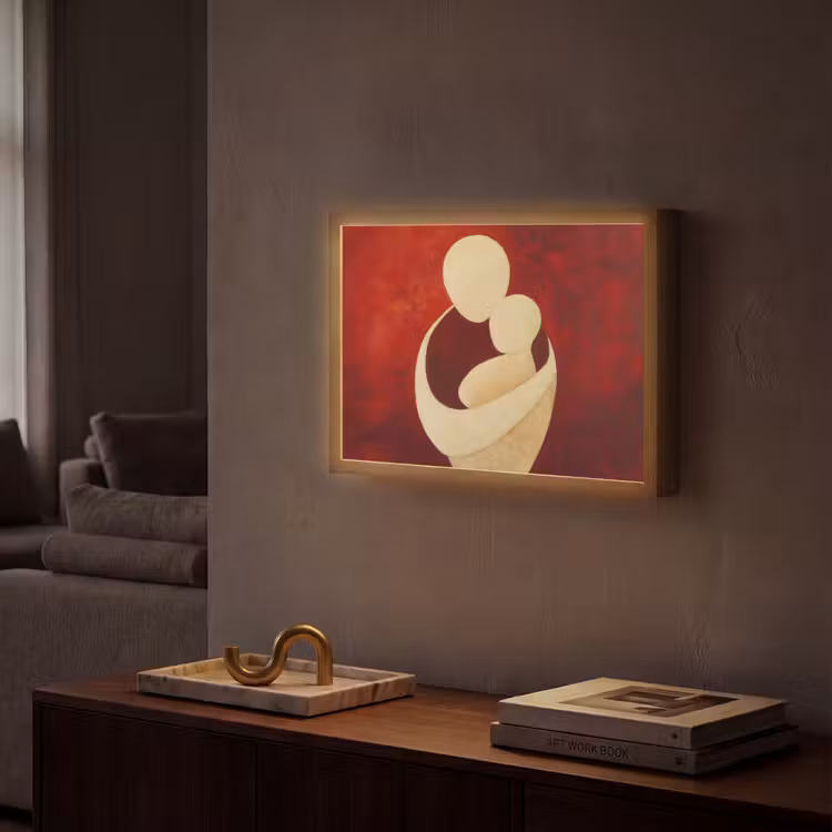 Lightbox - Wandlamp - Abstract - Moeder - Kind - Rood — 2