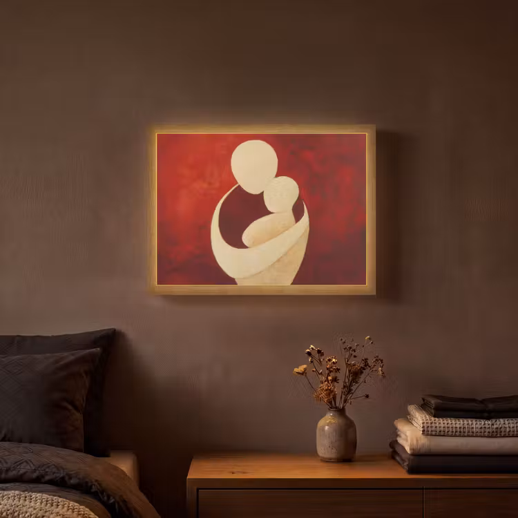 Lightbox - Wandlamp - Abstract - Moeder - Kind - Rood — 3