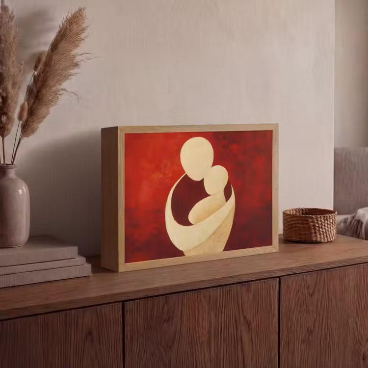 Lightbox - Wandlamp - Abstract - Moeder - Kind - Rood — 4