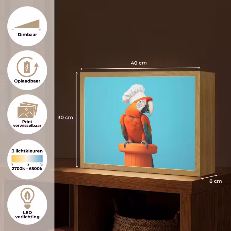 Lightbox - Wandlamp - Ara - Koksmuts - Sokkel - Grappig — 10