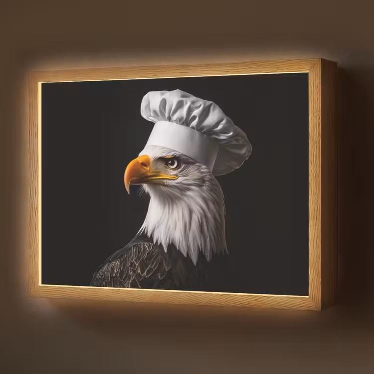 Lightbox - Wandlamp - Arend -Amerika - Koksmuts - Vogel - Stoer — 1