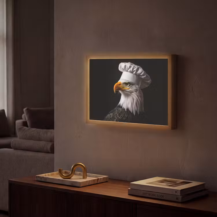 Lightbox - Wandlamp - Arend -Amerika - Koksmuts - Vogel - Stoer — 2