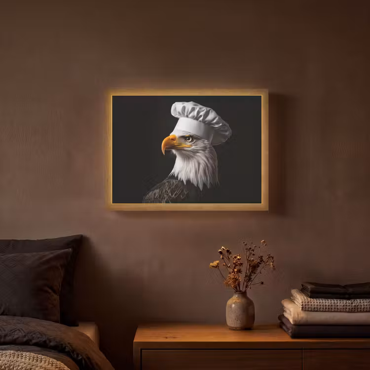 Lightbox - Wandlamp - Arend -Amerika - Koksmuts - Vogel - Stoer — 3