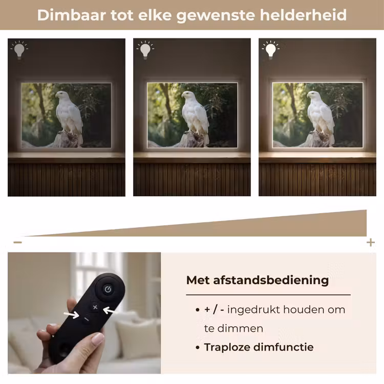 Lightbox - Wandlamp - Arend - Hout - Wit - Planten — 9