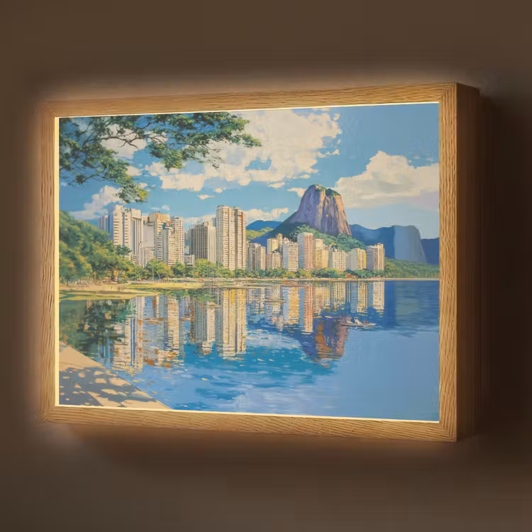 Lightbox - Wandlamp - Berg - Skyline - Strand - Water — 1