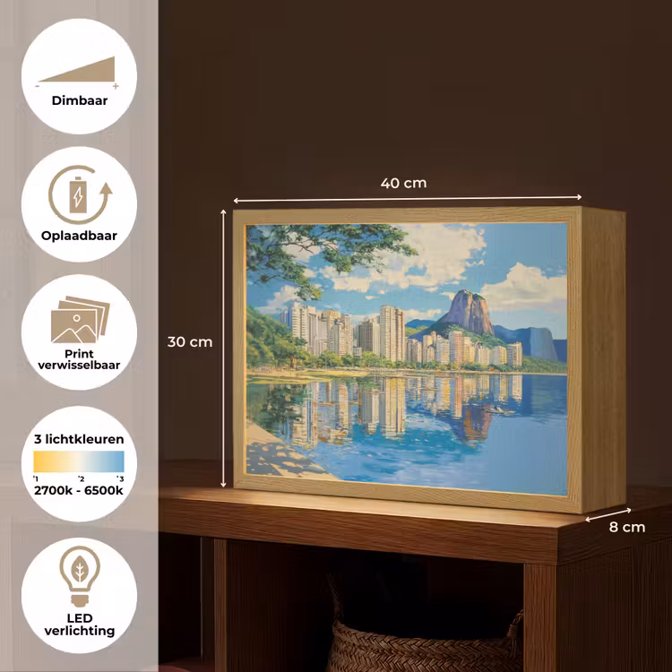 Lightbox - Wandlamp - Berg - Skyline - Strand - Water — 10