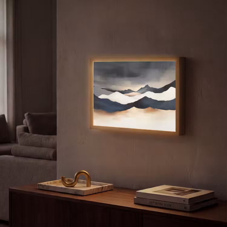 Lightbox - Wandlamp - Bergen - Donkerblauw - Landschap — 2