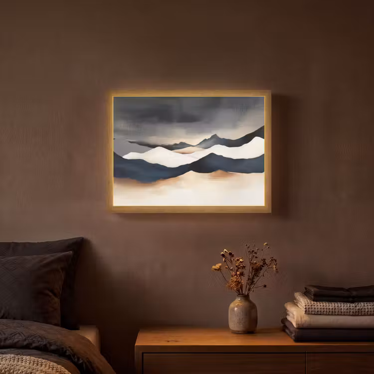 Lightbox - Wandlamp - Bergen - Donkerblauw - Landschap — 3