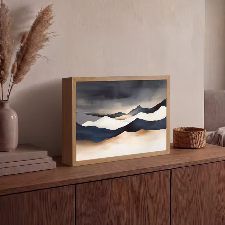 Lightbox - Wandlamp - Bergen - Donkerblauw - Landschap — 4