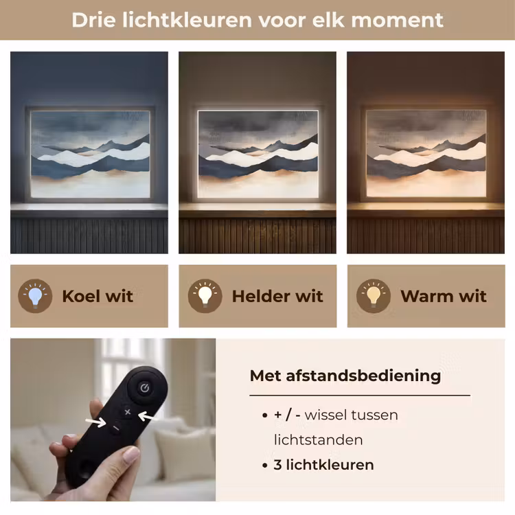 Lightbox - Wandlamp - Bergen - Donkerblauw - Landschap — 8