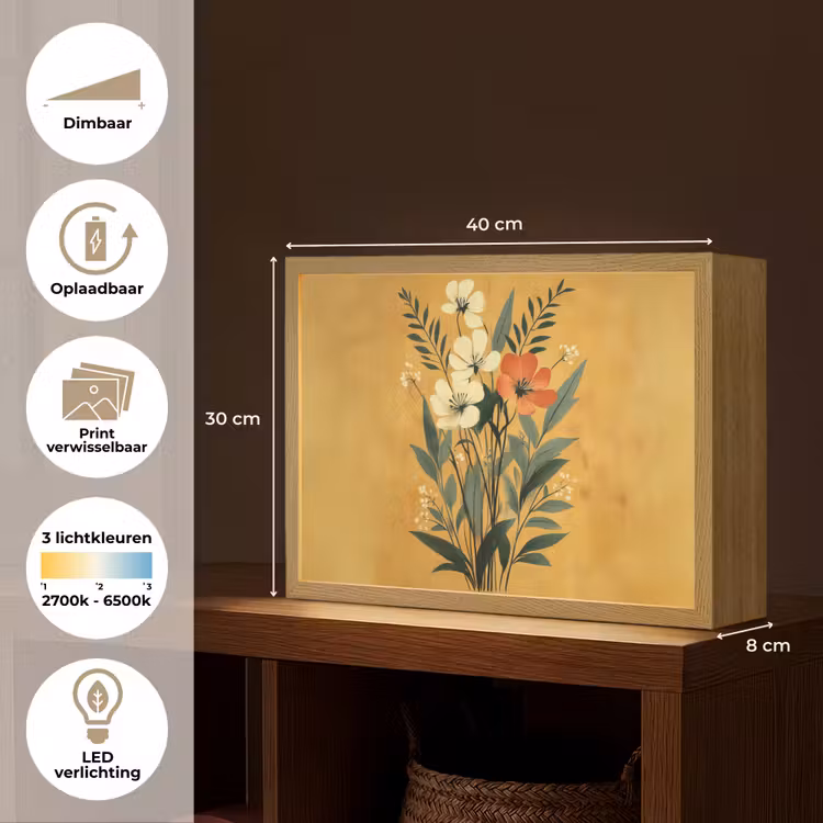 Lightbox - Wandlamp - Bladeren - Boeket - Bloemen - Geel — 10