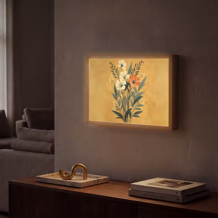 Lightbox - Wandlamp - Bladeren - Boeket - Bloemen - Geel — 2