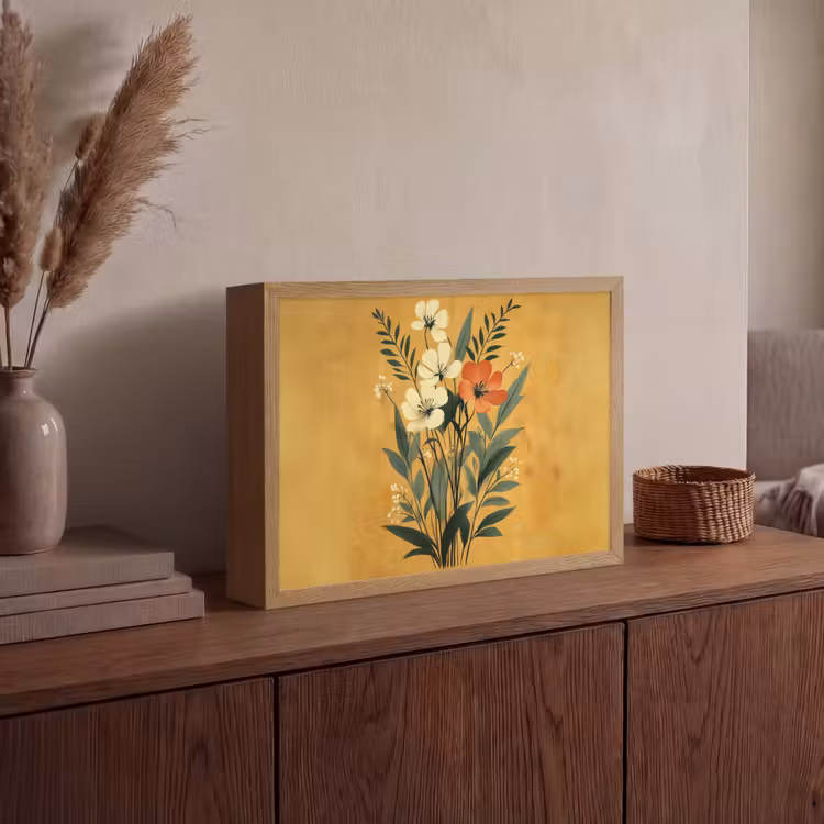 Lightbox - Wandlamp - Bladeren - Boeket - Bloemen - Geel — 4