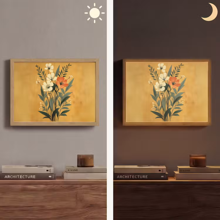 Lightbox - Wandlamp - Bladeren - Boeket - Bloemen - Geel — 6