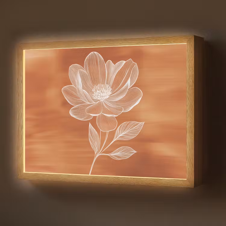 Lightbox - Wandlamp - Bloem - Minimalistisch - Wit — 1