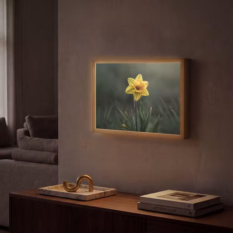 Lightbox - Wandlamp - Bloem - Narcis - Gras - Geel — 2