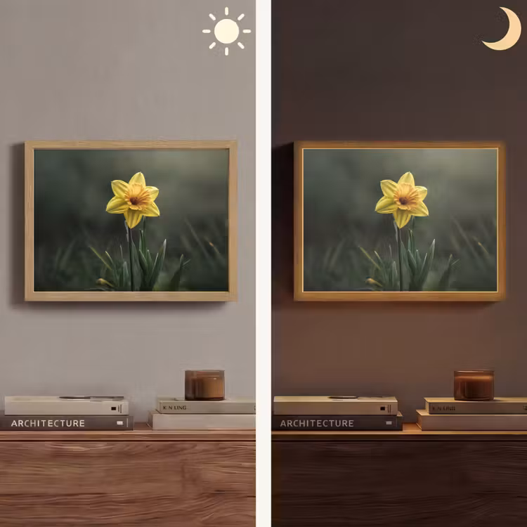 Lightbox - Wandlamp - Bloem - Narcis - Gras - Geel — 6