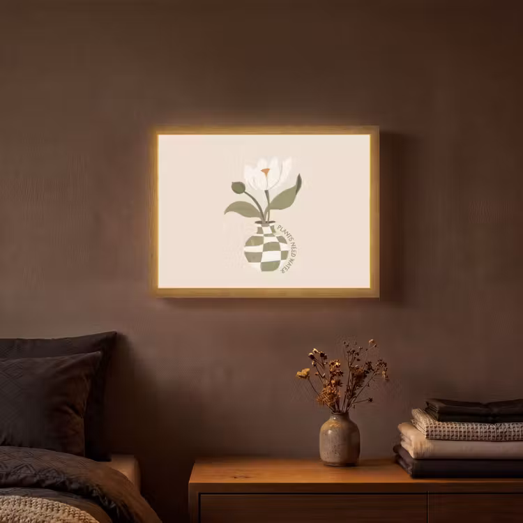 Lightbox - Wandlamp - Bloem - Wit - Vaas - Quote — 3