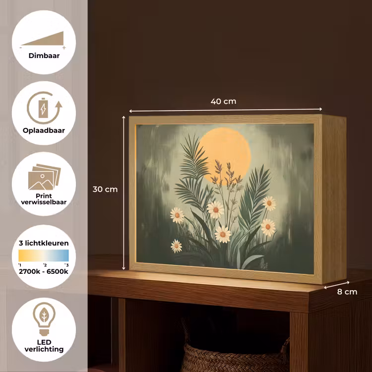 Lightbox - Wandlamp - Bloemen - Bladeren - Zon - Groen — 10
