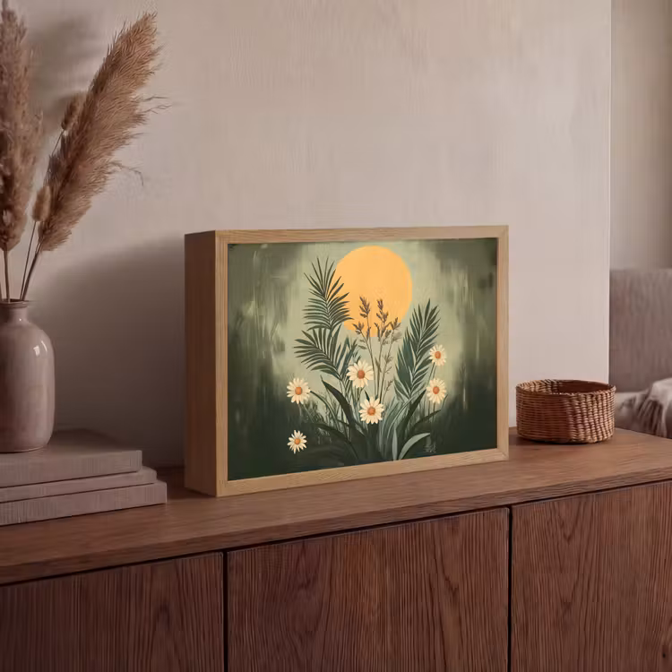 Lightbox - Wandlamp - Bloemen - Bladeren - Zon - Groen — 4