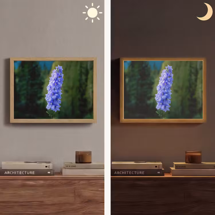 Lightbox - Wandlamp - Bloemen - Blauw - Dennenboom — 6