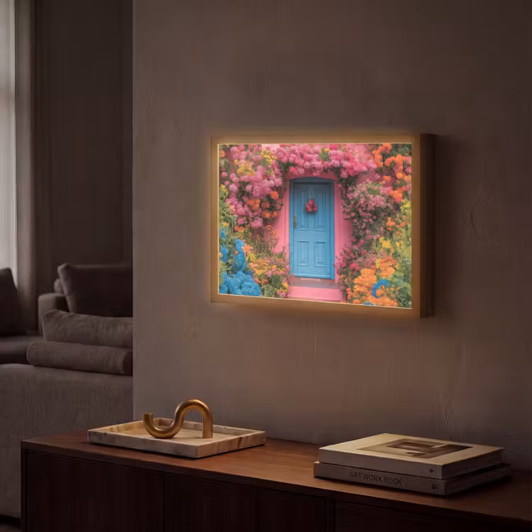 Lightbox - Wandlamp - Bloemen - Deur - Roze — 2