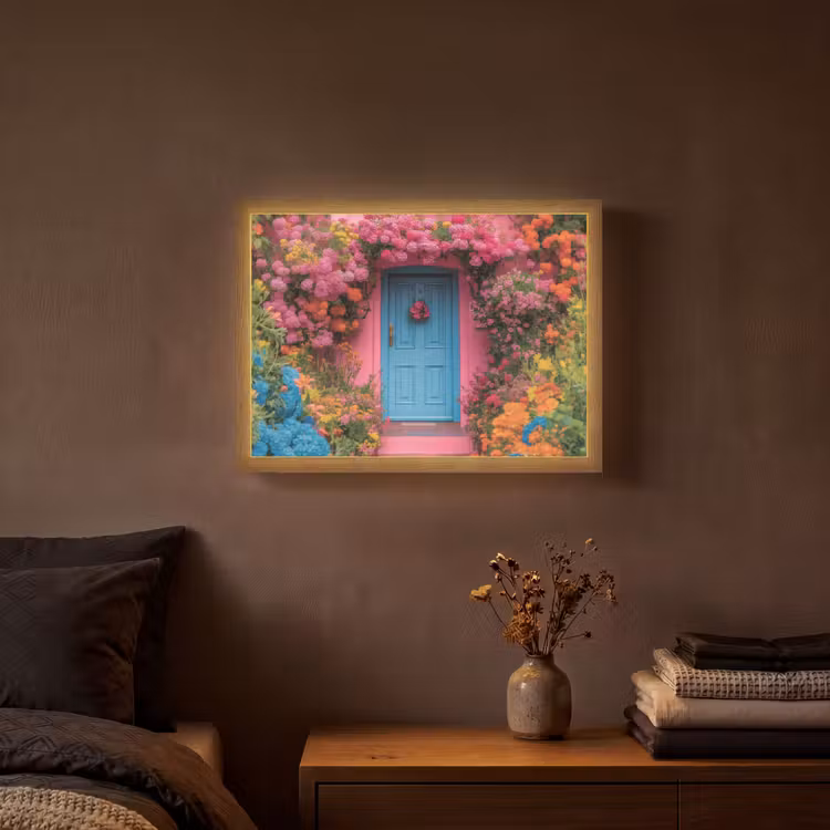 Lightbox - Wandlamp - Bloemen - Deur - Roze — 3