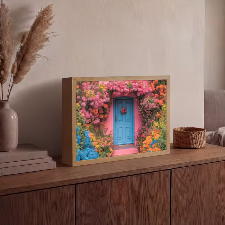 Lightbox - Wandlamp - Bloemen - Deur - Roze — 4