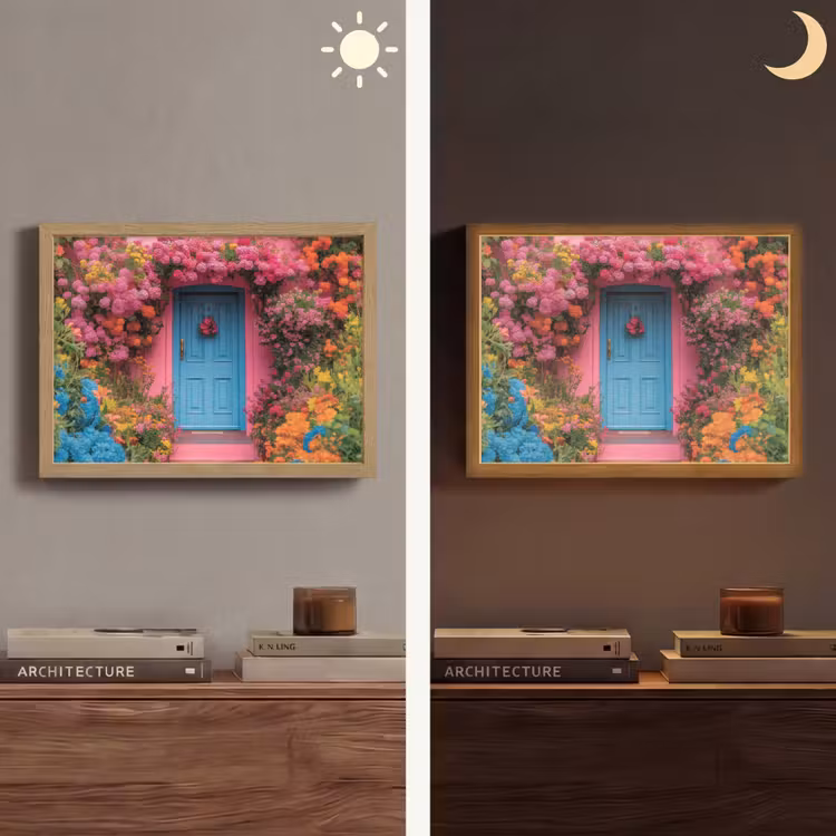 Lightbox - Wandlamp - Bloemen - Deur - Roze — 6