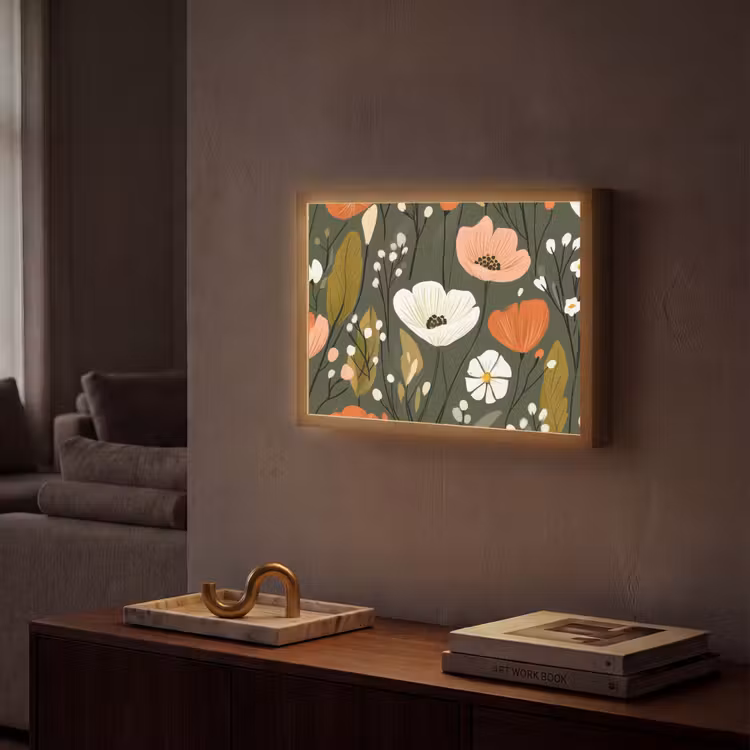 Lightbox - Wandlamp - Bloemen - Illustratie - Groen — 2