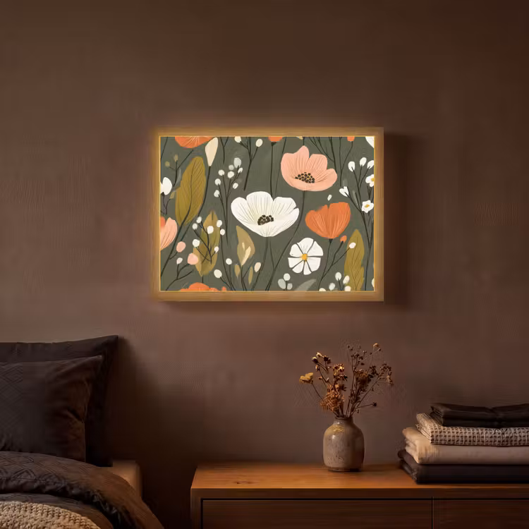 Lightbox - Wandlamp - Bloemen - Illustratie - Groen — 3