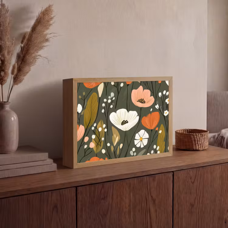 Lightbox - Wandlamp - Bloemen - Illustratie - Groen — 4