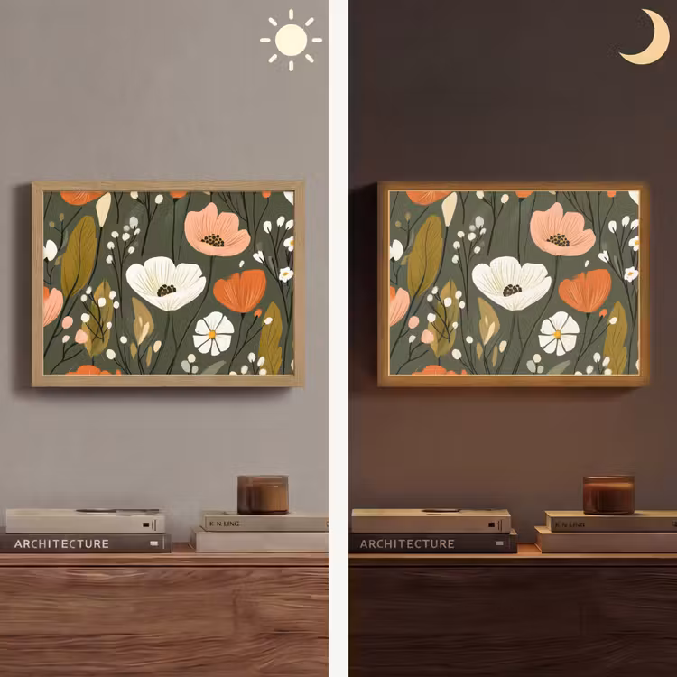 Lightbox - Wandlamp - Bloemen - Illustratie - Groen — 6